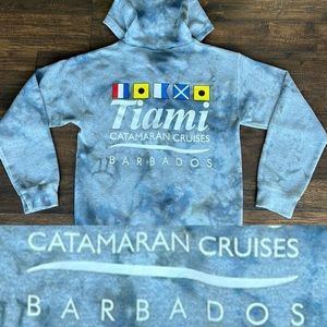 BARBADOS Tiami Catamaran Cruises TIE dye ONE OF A KIND sweatshirt zip hoodie sm